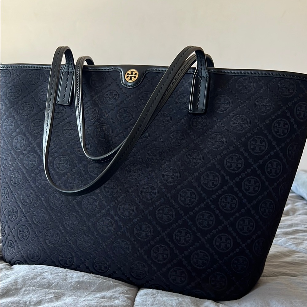 Tory Burch Black Monogram Tote Bag